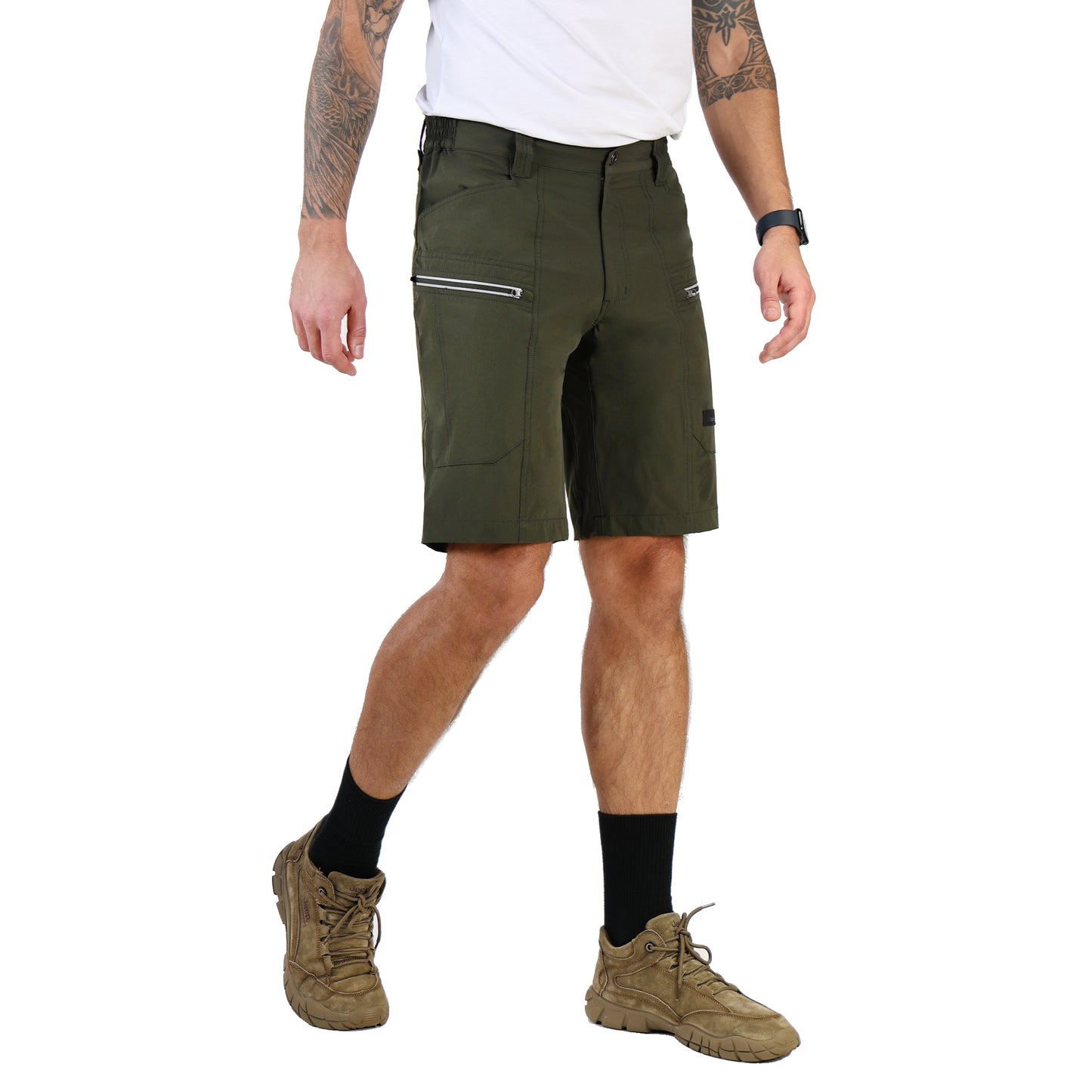 Ellobird Cargo Hiking Tactical Work Shorts for Men Casual Relaxed Fit 4 Way Stretch Water Repellent 6 Pockets Mens Short