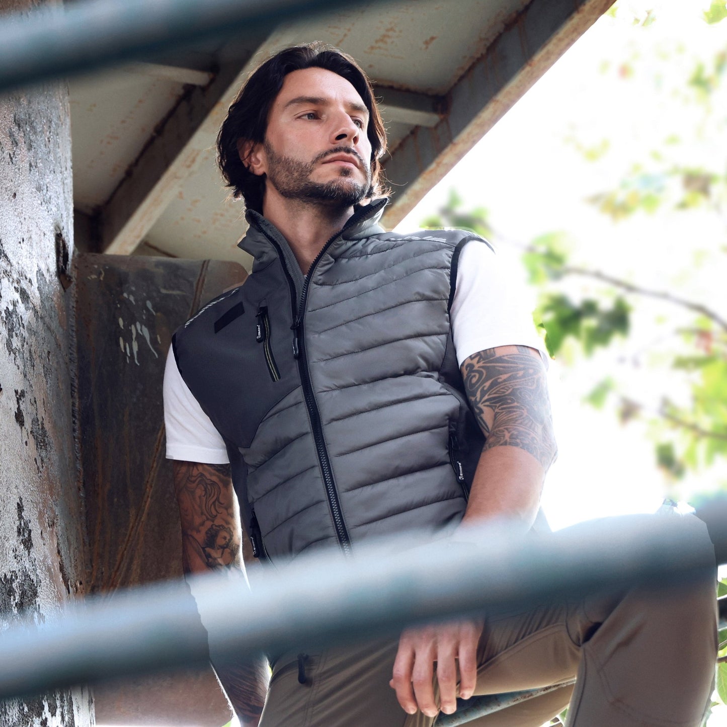 Ellobird Mens Lightweight Puffer Vest Men Work Hiking Casual Winter Cotton Quilted Jacket Workwear - Ellobird