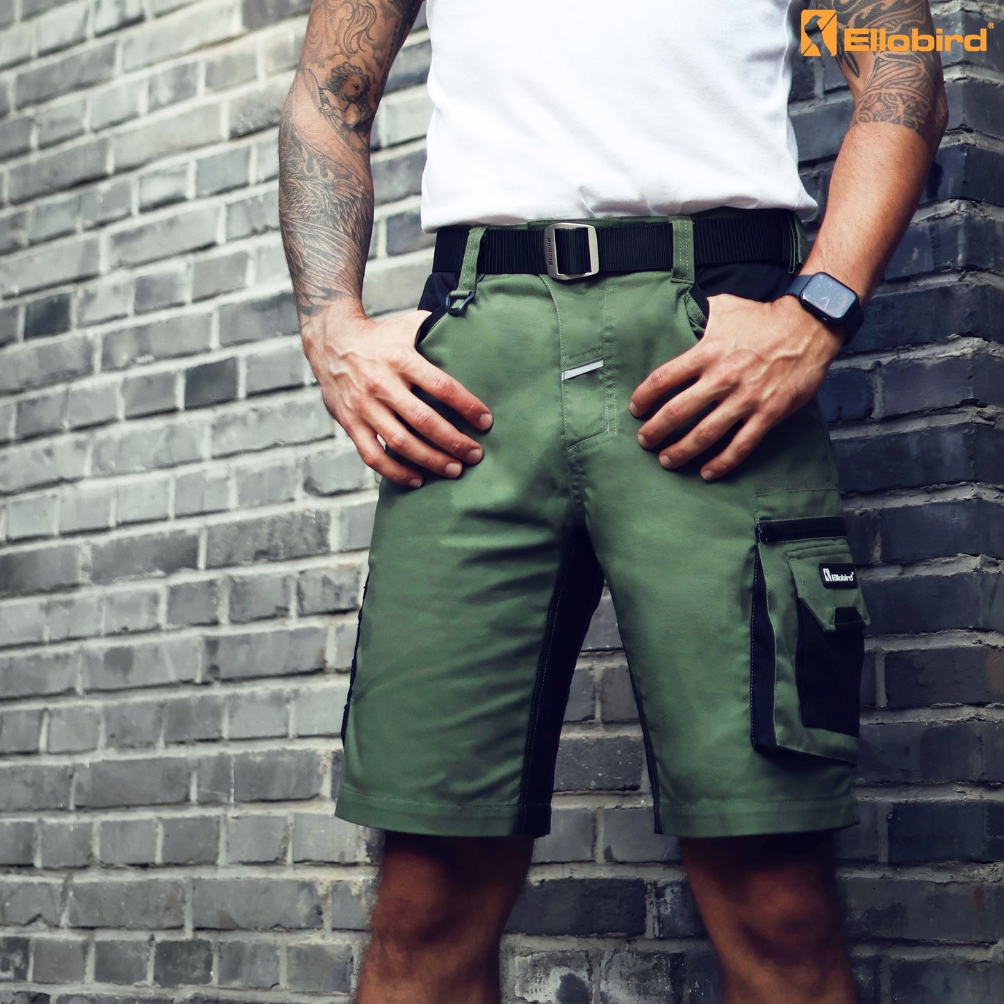 Ellobird Work Shorts for Men Construction Pants Mens Workwear Cordura Cargo Loose Fit Utility Carpenter Workwear Short - Ellobird