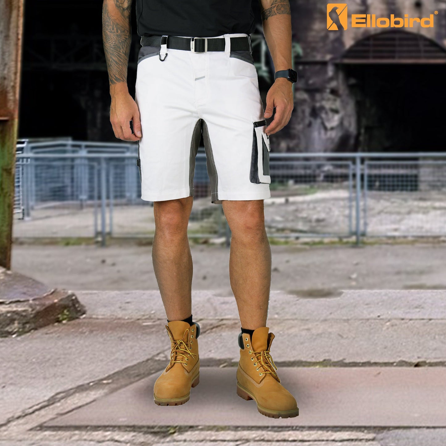 Ellobird Work Shorts for Men Construction Pants Mens Workwear Cordura Cargo Loose Fit Utility Carpenter Workwear Short - Ellobird