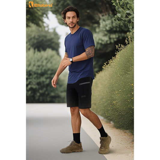 Ellobird Cargo Hiking Tactical Work Shorts for Men Casual Relaxed Fit 4 Way Stretch Water Repellent 6 Pockets Mens Short - Ellobird
