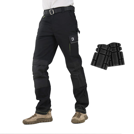 Ellobird Men's Cargo Construction Flex Work Pant for Men Double Knee Reinforcement Stretch Elastic Waistband Tactical Pants - Ellobird