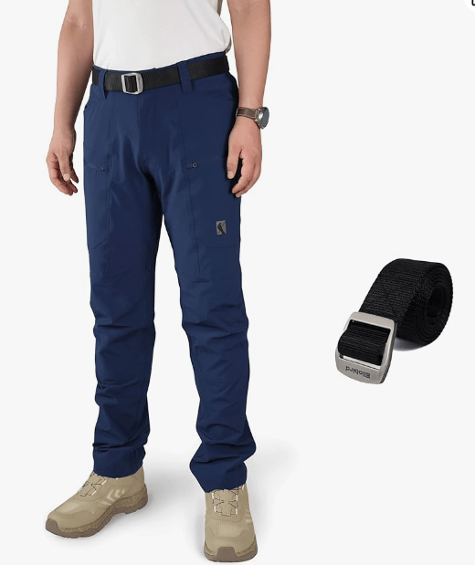 Ellobird Mens Flex Cargo Hiking Pants, Waterproof Stretch Lightweight Trousers - Ellobird