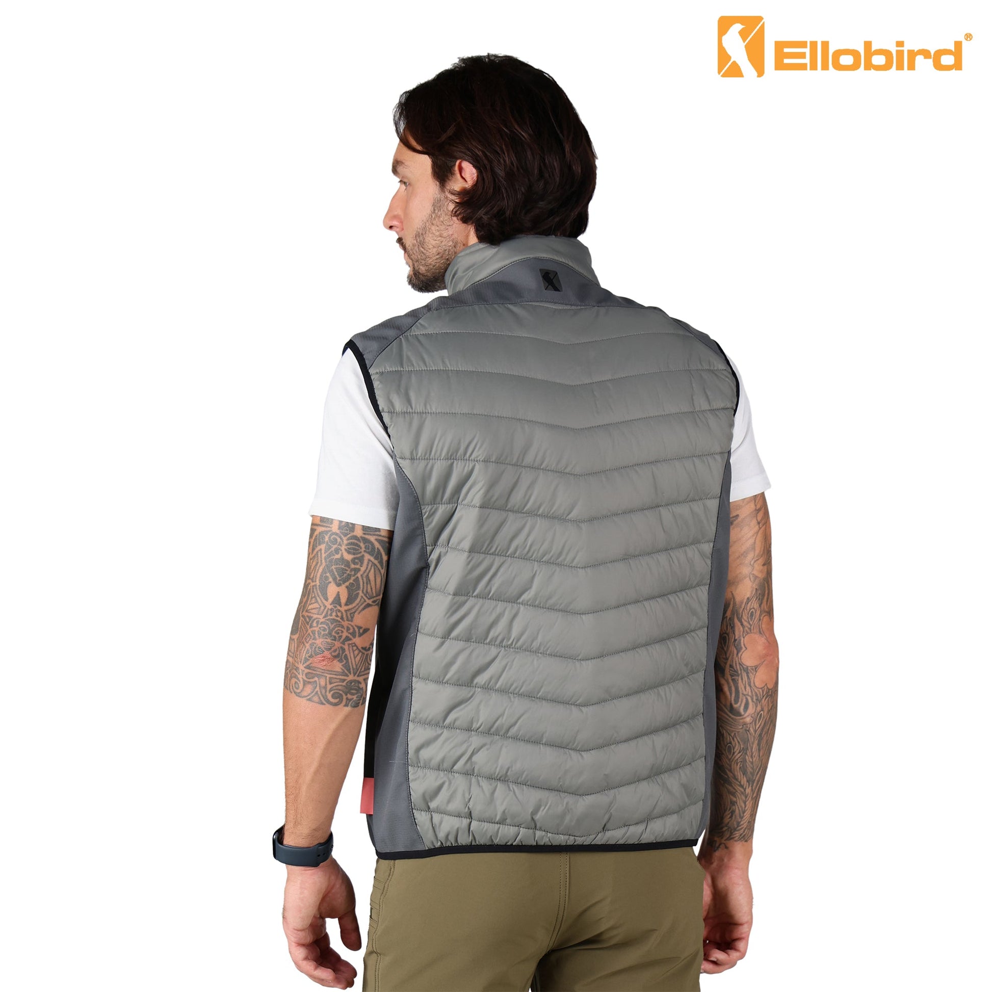 Ellobird Mens Lightweight Puffer Vest Men Work Hiking Casual Winter Cotton Quilted Jacket Workwear - Ellobird