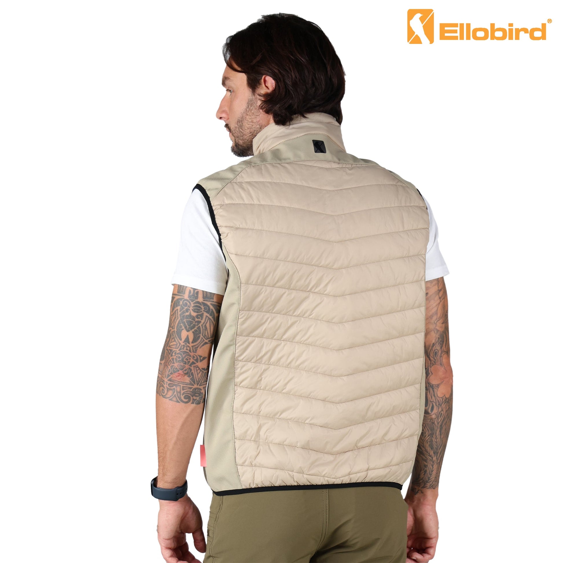 Ellobird Mens Lightweight Puffer Vest Men Work Hiking Casual Winter Cotton Quilted Jacket Workwear - Ellobird