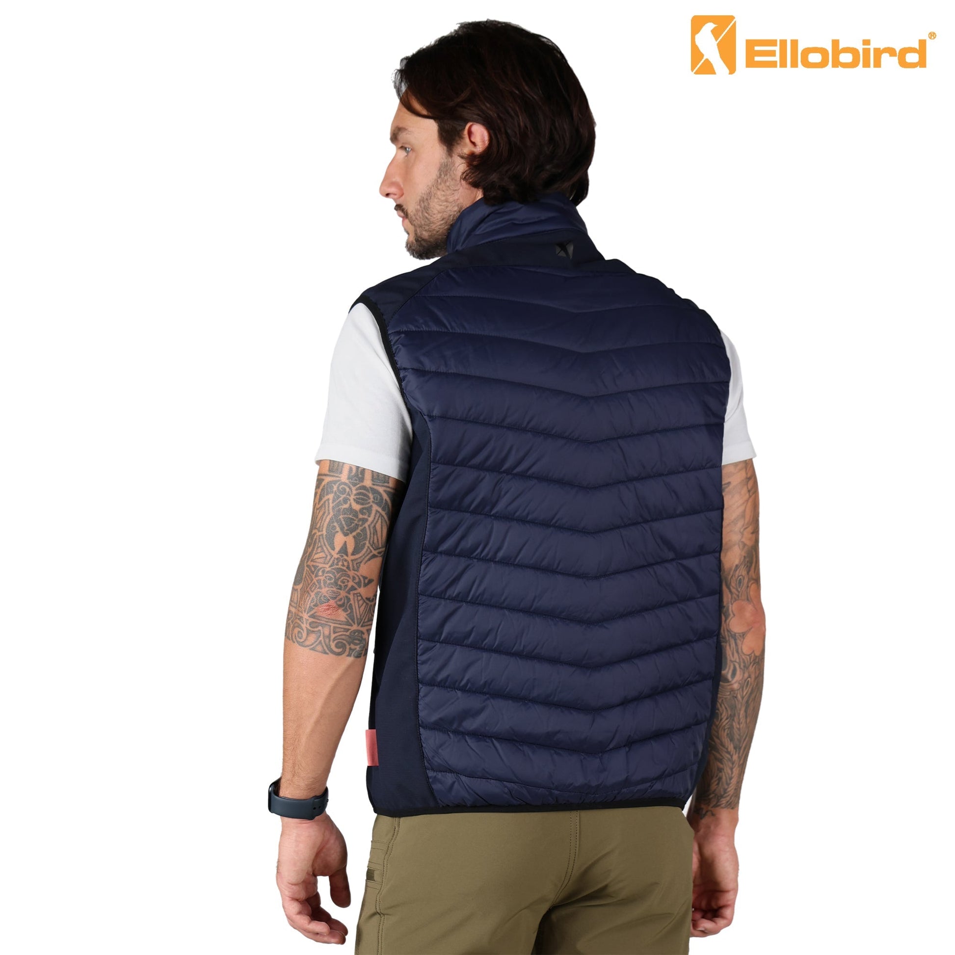 Ellobird Mens Lightweight Puffer Vest Men Work Hiking Casual Winter Cotton Quilted Jacket Workwear - Ellobird
