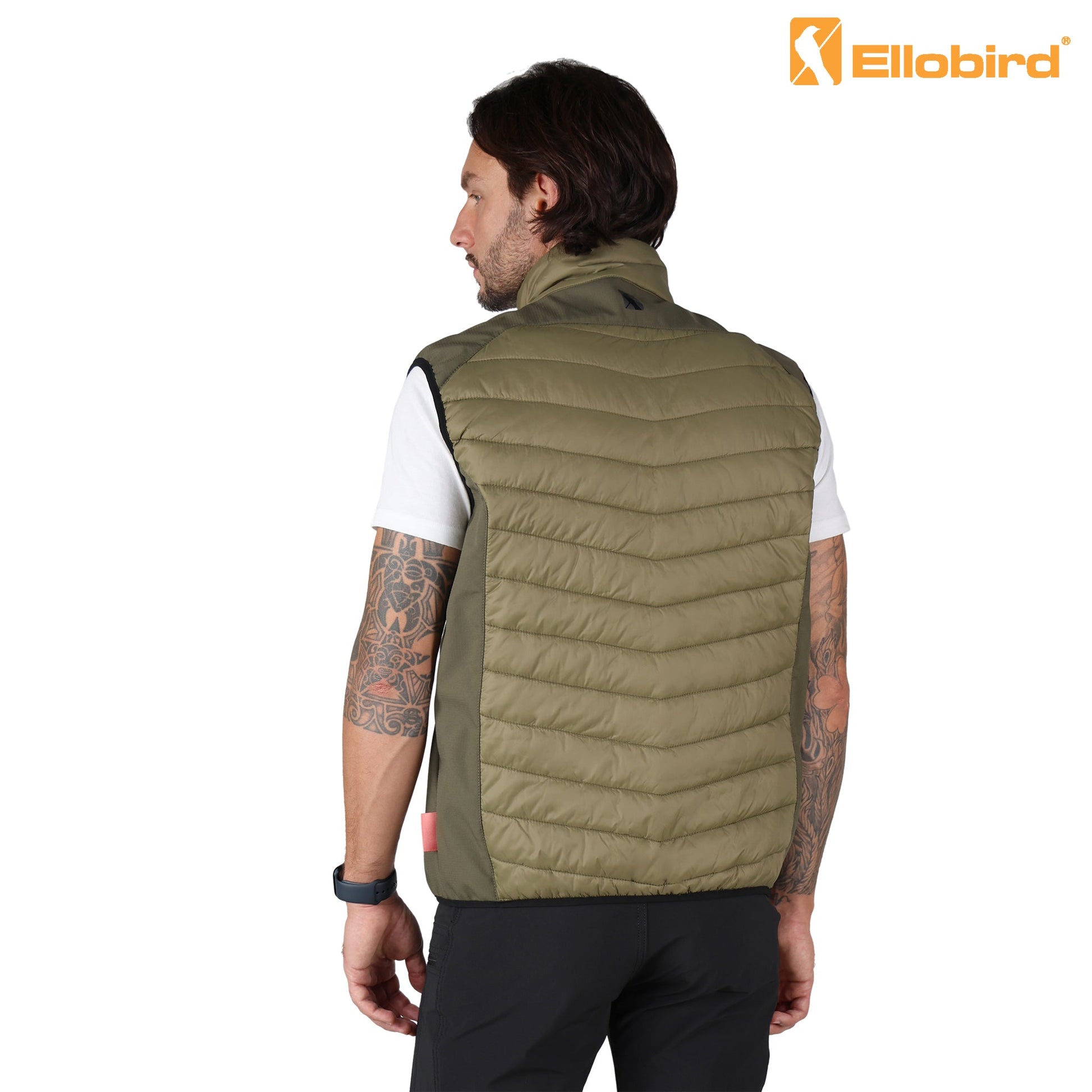 Ellobird Mens Lightweight Puffer Vest Men Work Hiking Casual Winter Cotton Quilted Jacket Workwear - Ellobird