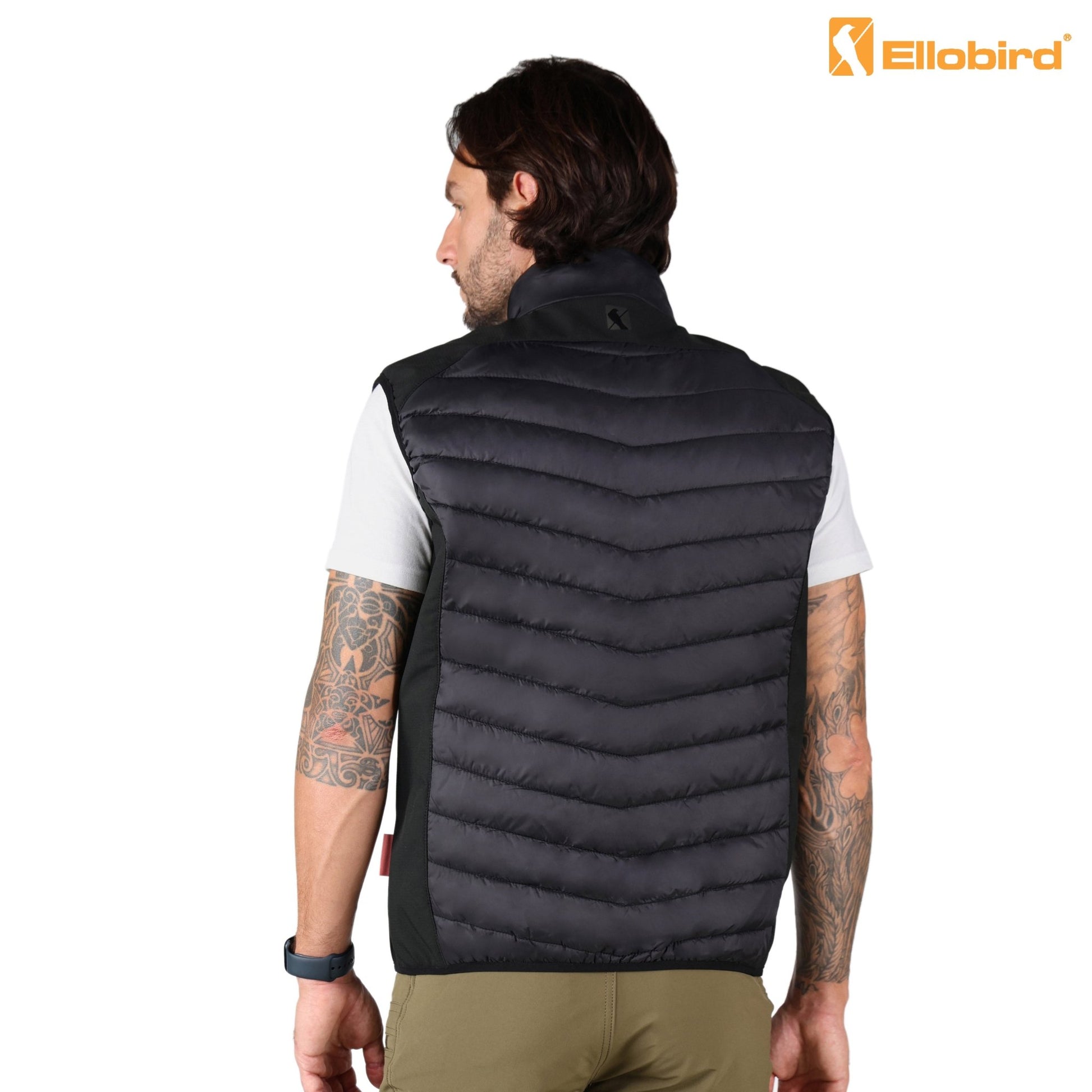Ellobird Mens Lightweight Puffer Vest Men Work Hiking Casual Winter Cotton Quilted Jacket Workwear - Ellobird