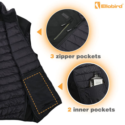 Ellobird Mens Lightweight Puffer Vest Men Work Hiking Casual Winter Cotton Quilted Jacket Workwear - Ellobird