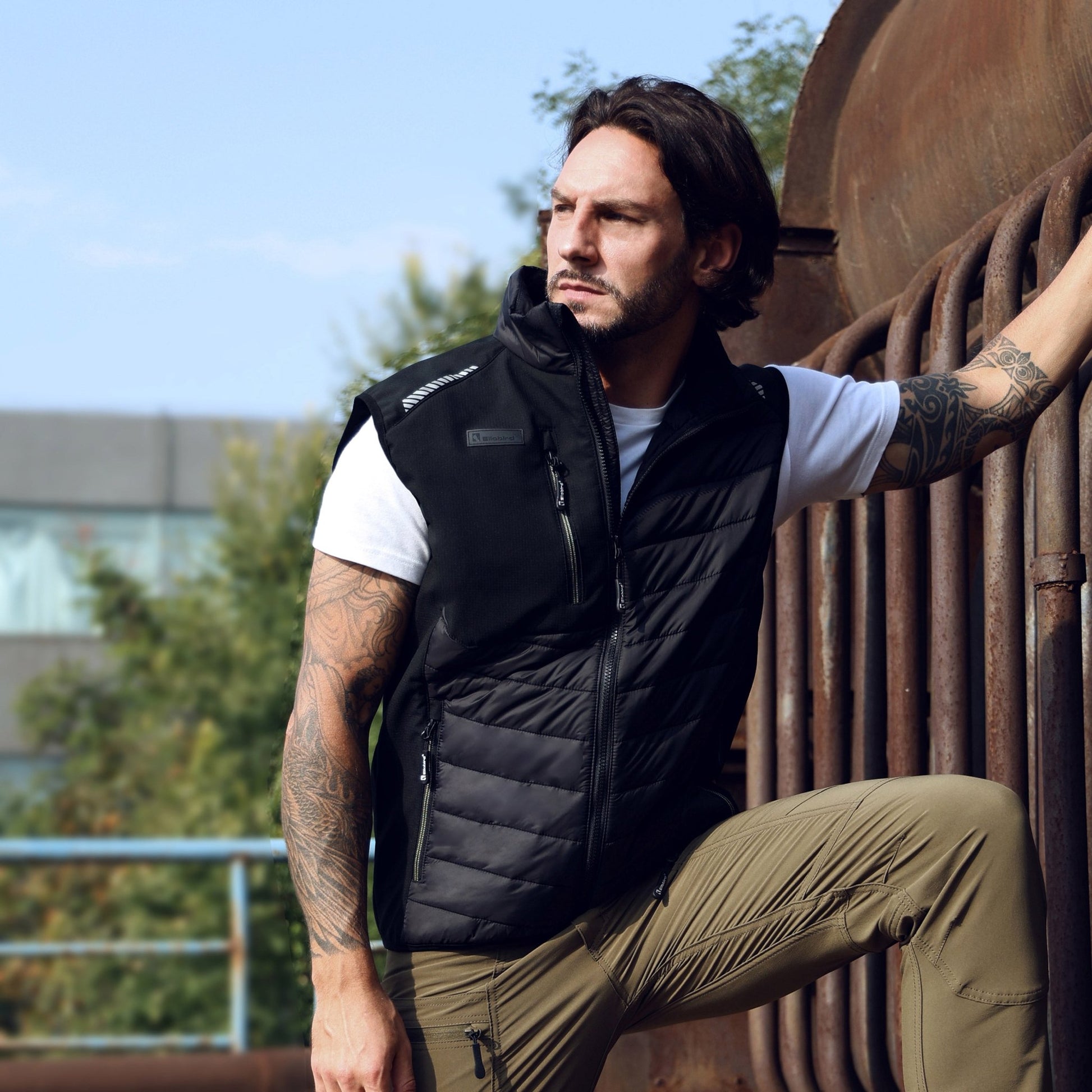 Ellobird Mens Lightweight Puffer Vest Men Work Hiking Casual Winter Cotton Quilted Jacket Workwear - Ellobird