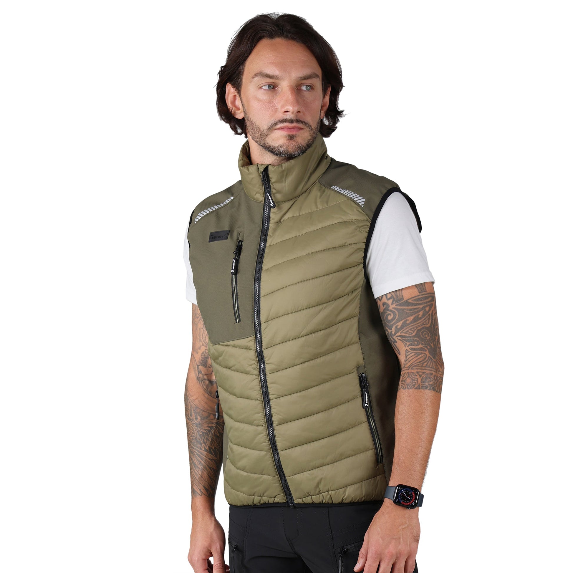 Ellobird Mens Lightweight Puffer Vest Men Work Hiking Casual Winter Cotton Quilted Jacket Workwear - Ellobird