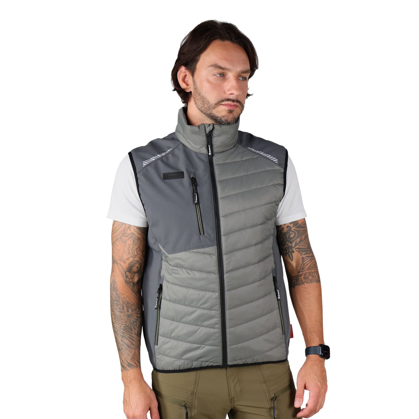 Ellobird Mens Lightweight Puffer Vest Men Work Hiking Casual Winter Cotton Quilted Jacket Workwear - Ellobird