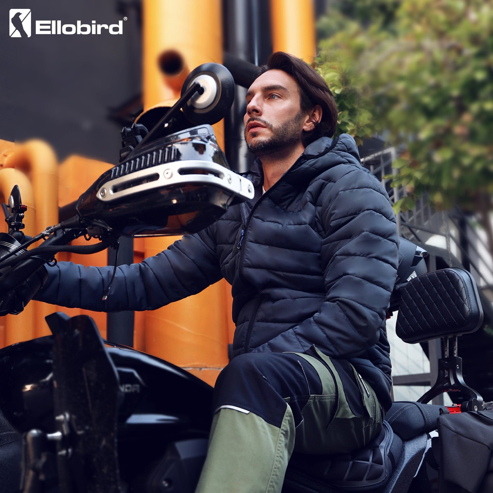 Ellobird Mens Puffer Coat Men Lightweight Winter Coats Jacket Hood Packable - Ellobird