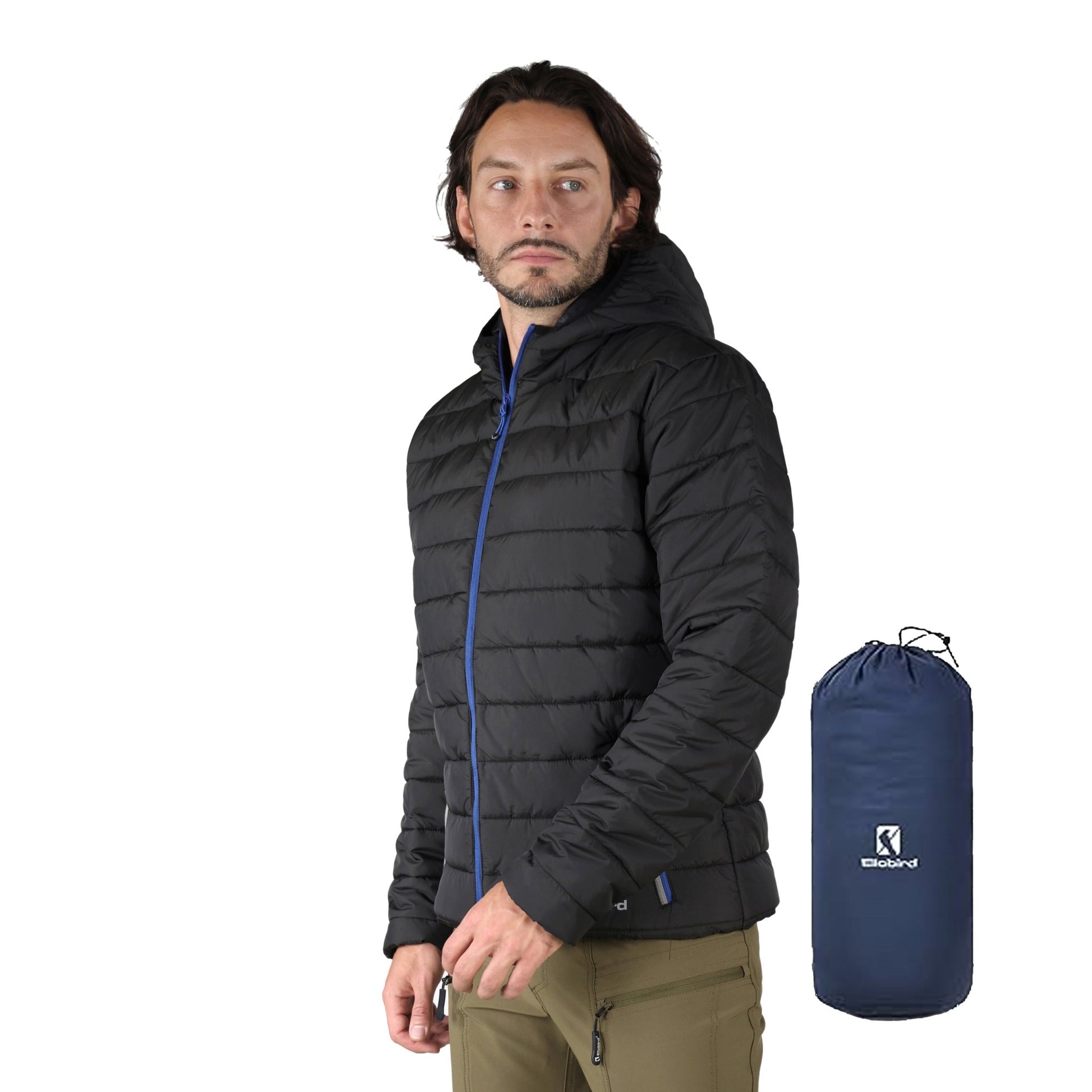 Ellobird Mens Puffer Coat Men Lightweight Winter Coats Jacket Hood Packable - Ellobird