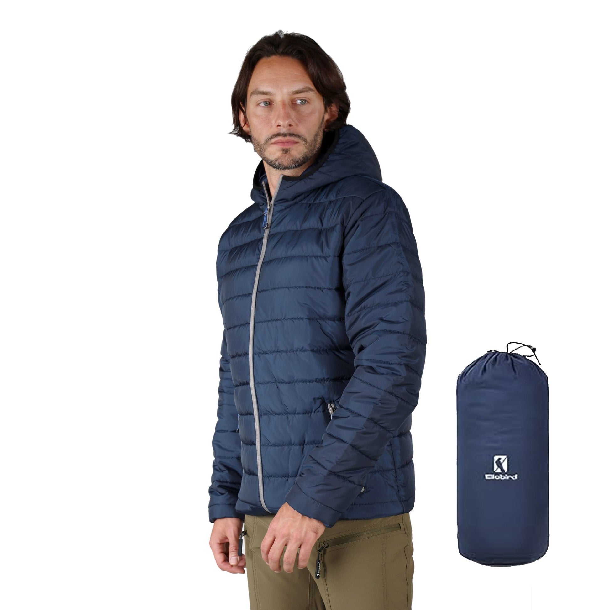 Ellobird Mens Puffer Coat Men Lightweight Winter Coats Jacket Hood Packable - Ellobird