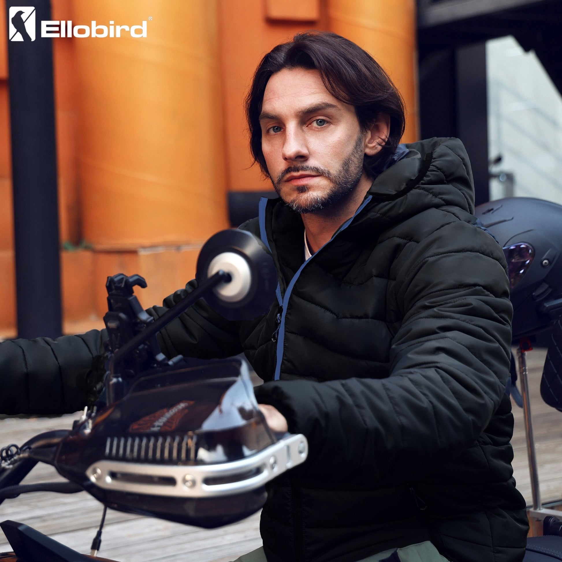 Ellobird Mens Puffer Coat Men Lightweight Winter Coats Jacket Hood Packable - Ellobird