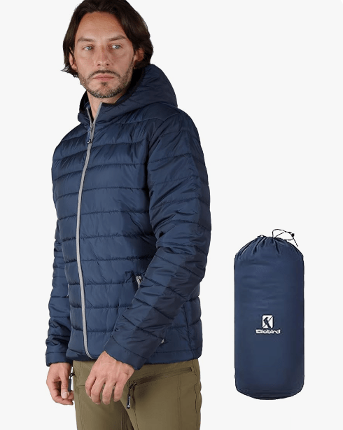Ellobird Mens Puffer Coat Men Lightweight Winter Coats Jacket Hood Packable - Ellobird