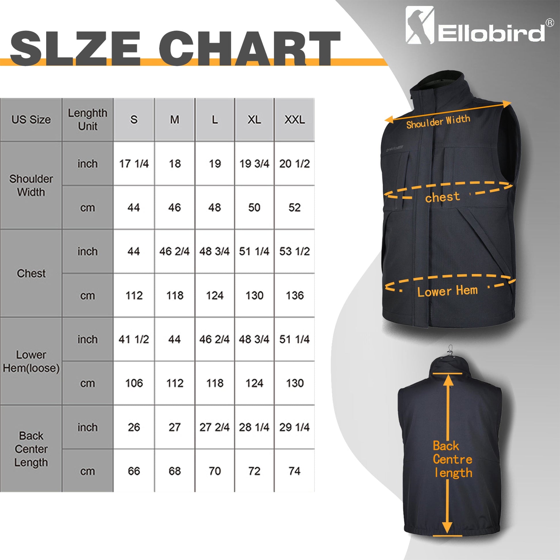 Ellobird Men's Softshell Vest, Warm Windproof Zip Pockets Waterproof Outerwear, Casual Hiking Travel Golf Sleeveless Jacket - Ellobird