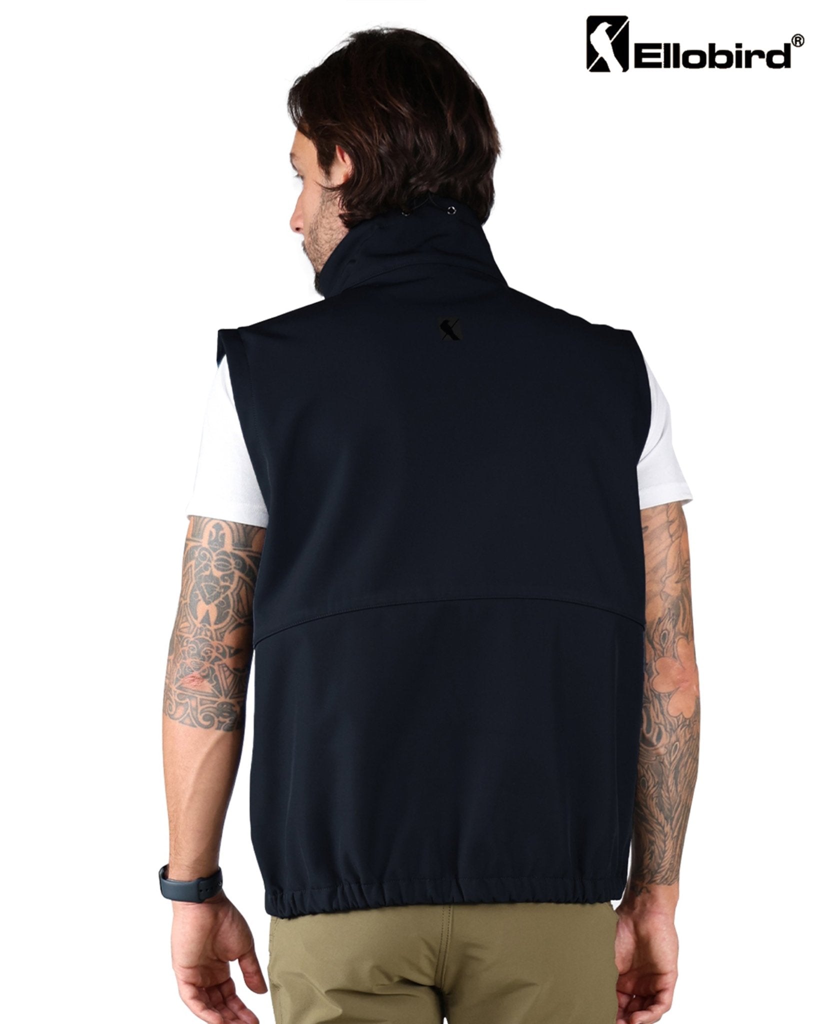 Ellobird Men's Softshell Vest, Warm Windproof Zip Pockets Waterproof Outerwear, Casual Hiking Travel Golf Sleeveless Jacket - Ellobird