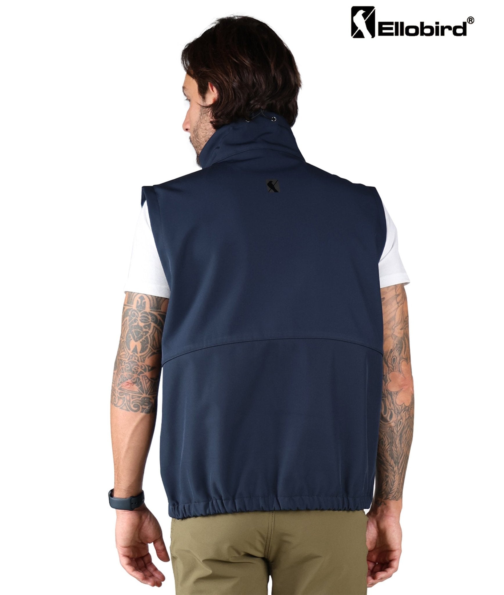 Ellobird Men's Softshell Vest, Warm Windproof Zip Pockets Waterproof Outerwear, Casual Hiking Travel Golf Sleeveless Jacket - Ellobird