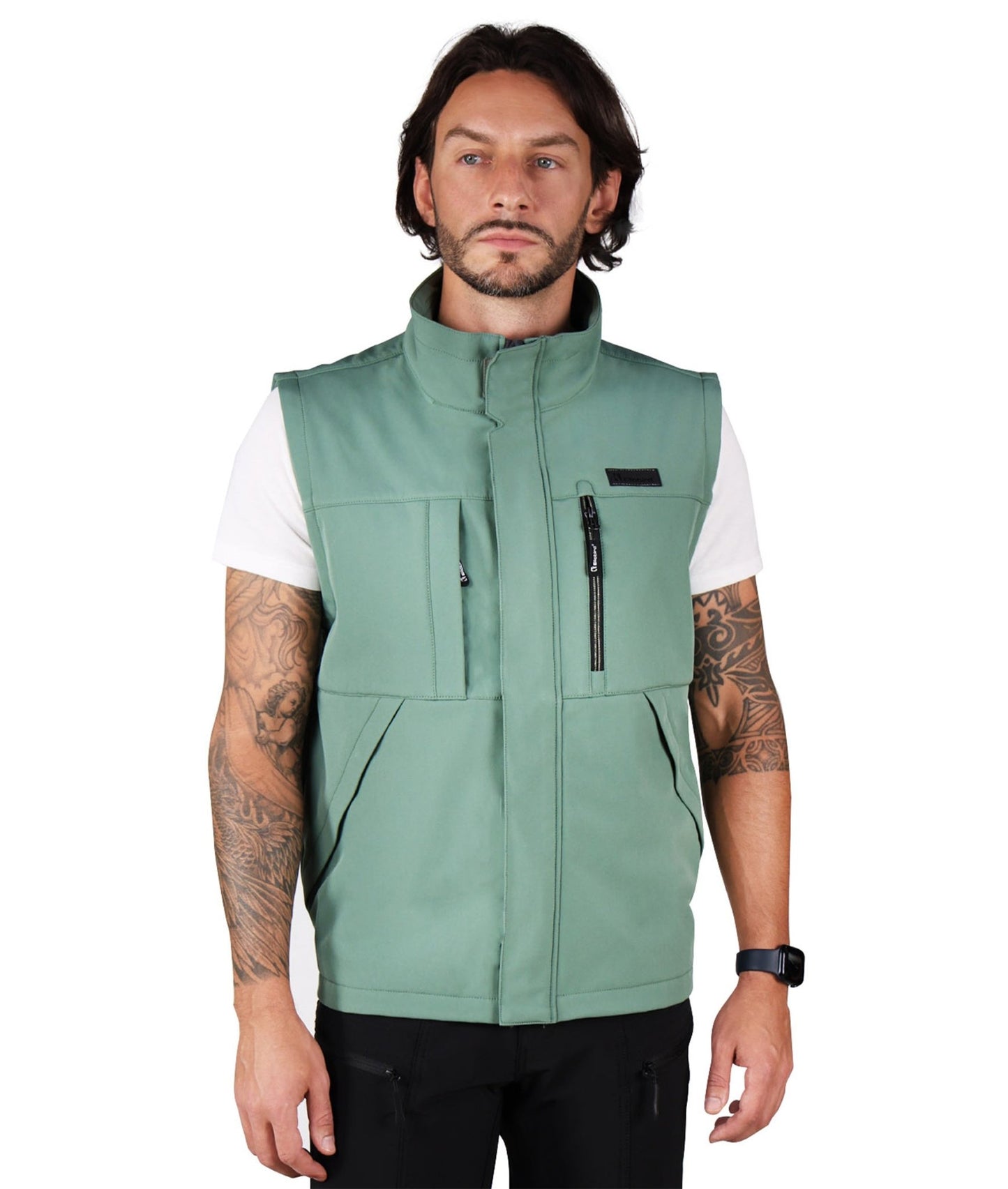 Ellobird Men's Softshell Vest, Warm Windproof Zip Pockets Waterproof Outerwear, Casual Hiking Travel Golf Sleeveless Jacket - Ellobird