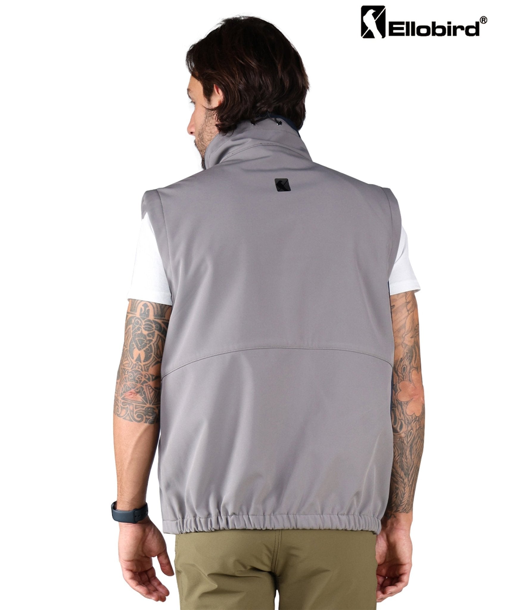 Ellobird Men's Softshell Vest, Warm Windproof Zip Pockets Waterproof Outerwear, Casual Hiking Travel Golf Sleeveless Jacket - Ellobird