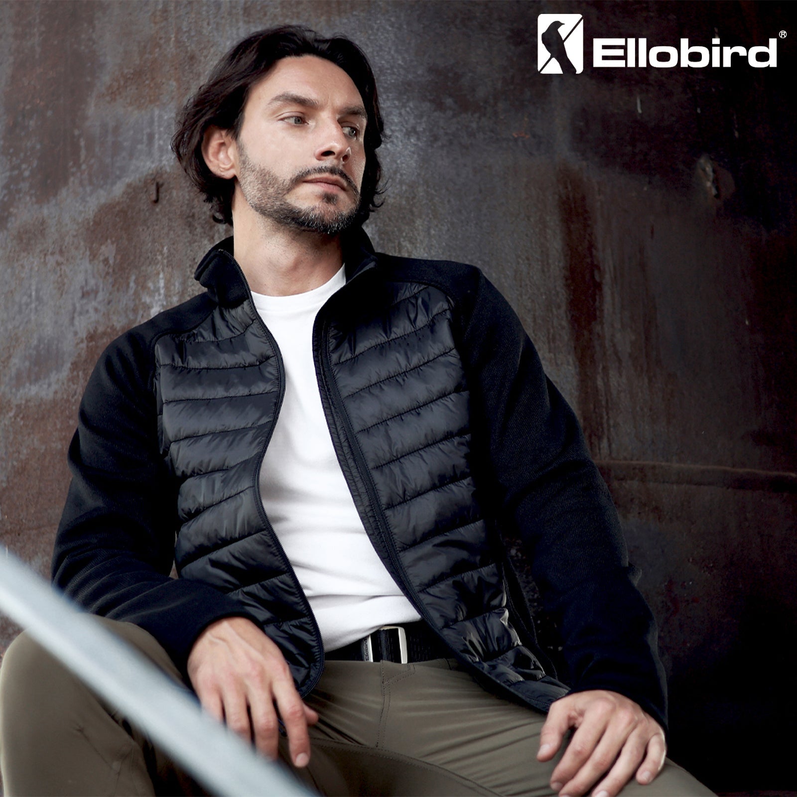 Ellobird puffer jacket men lightweight winter insulated travel active coats - Ellobird