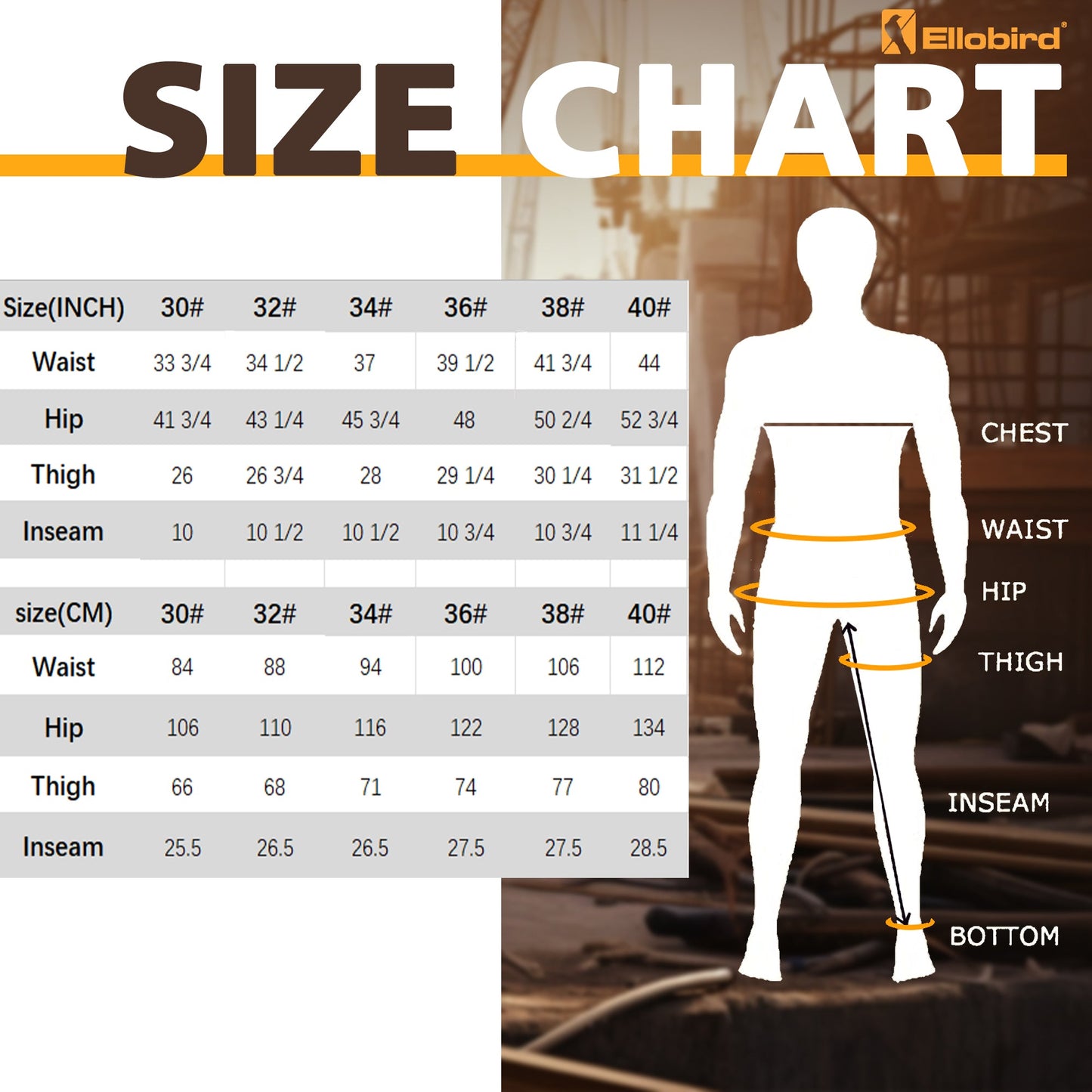 Ellobird Work Shorts for Men Construction Pants Mens Workwear Cordura Cargo Loose Fit Utility Carpenter Workwear Short - Ellobird