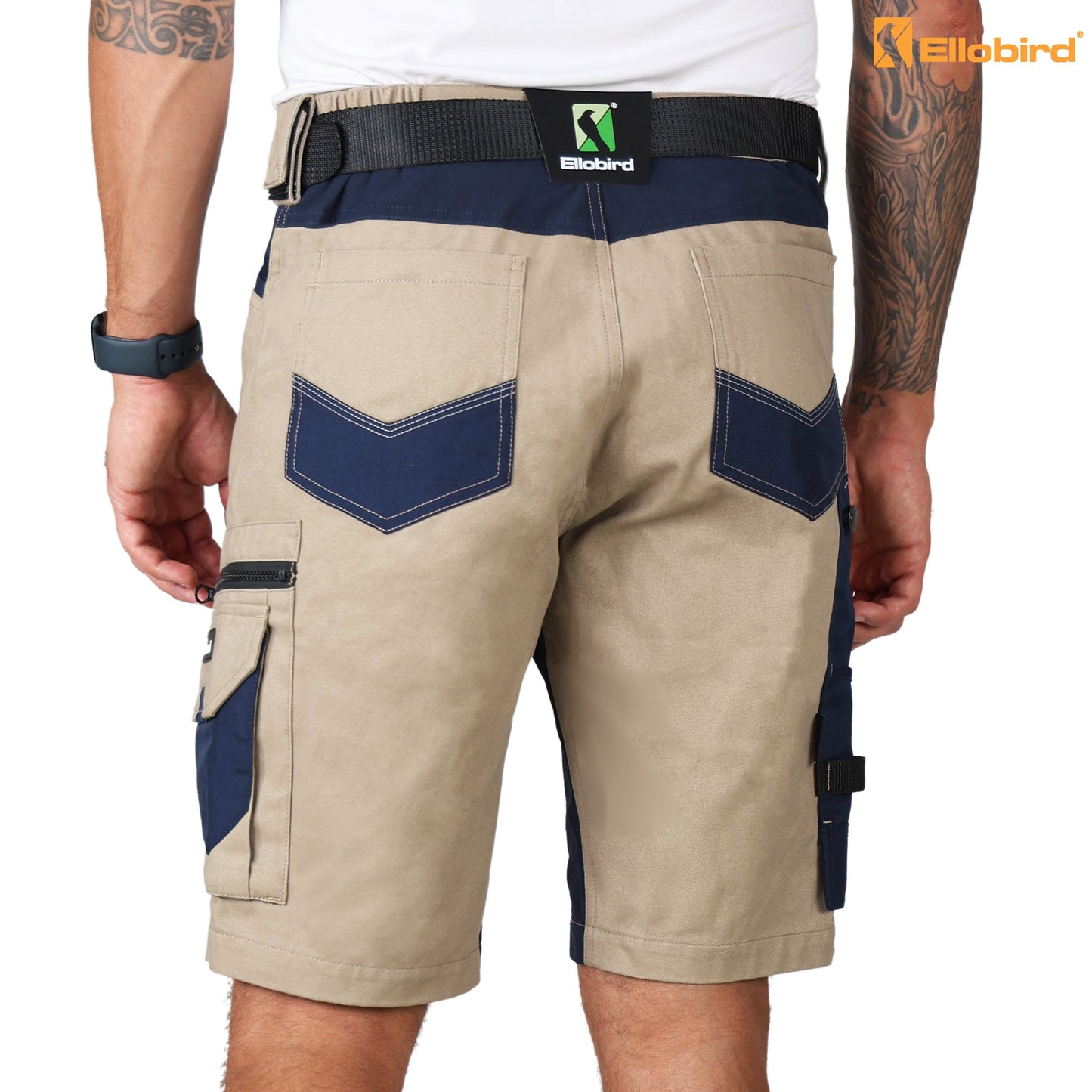 Ellobird Work Shorts for Men Construction Pants Mens Workwear Cordura Cargo Loose Fit Utility Carpenter Workwear Short - Ellobird