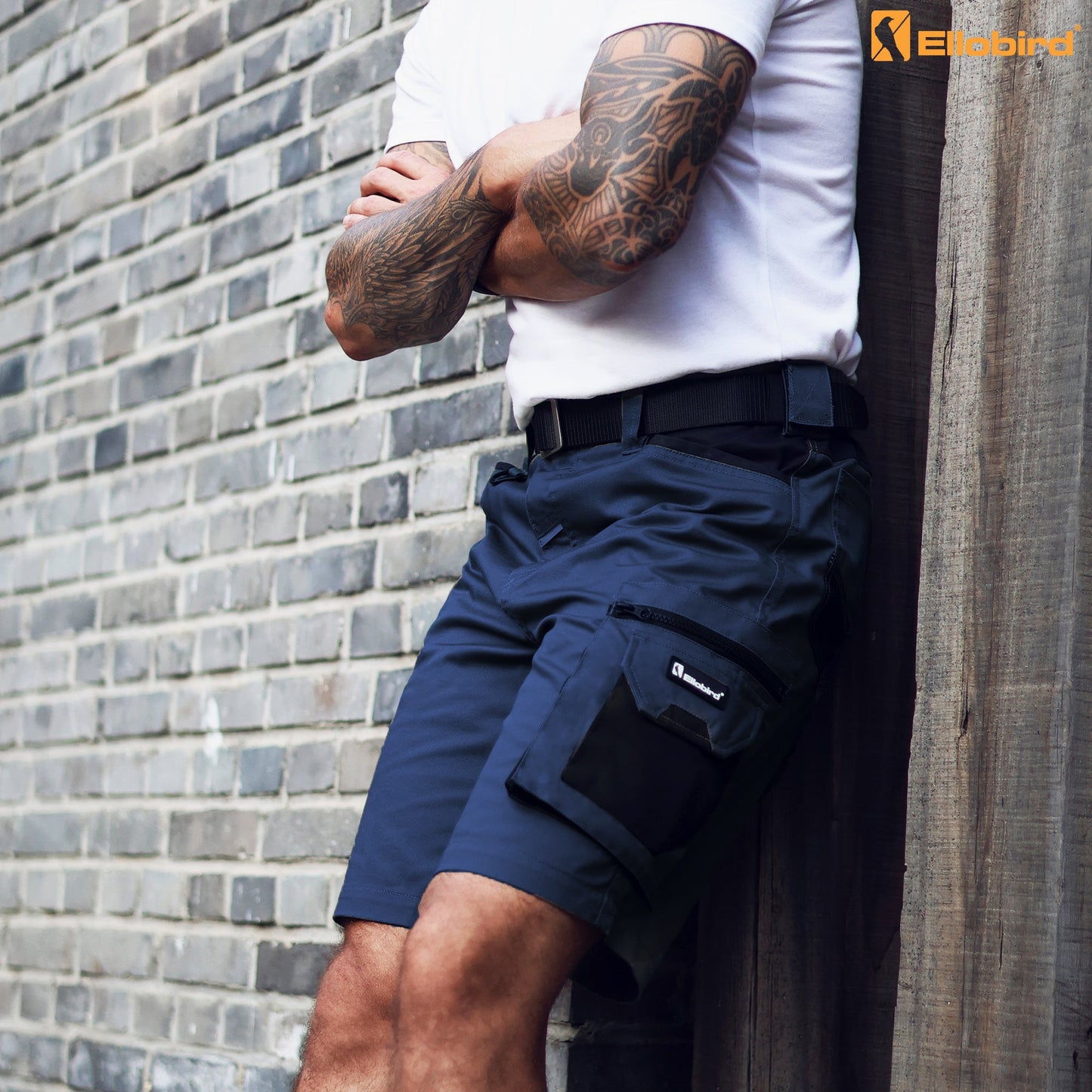 Ellobird Work Shorts for Men Construction Pants Mens Workwear Cordura Cargo Loose Fit Utility Carpenter Workwear Short - Ellobird