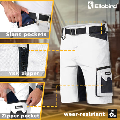 Ellobird Work Shorts for Men Construction Pants Mens Workwear Cordura Cargo Loose Fit Utility Carpenter Workwear Short - Ellobird